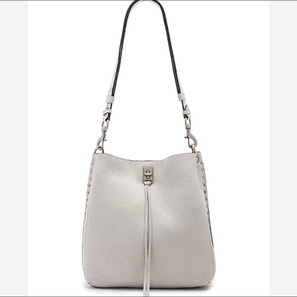 Rebecca Minkoff Darren Light Gray Leather Shoulder Bag